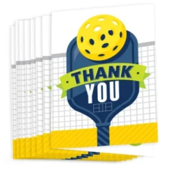 Big Dot Of Happiness Let’s Rally - Pickleball - Birthday Or Retirement Party Thank You Cards (8 Count)