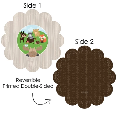 Big Dot Of Happiness Woodland Creatures - Baby Shower Or Birthday Party Round Table Decorations - Paper Chargers - Place Setting For 12 2 Big Dot Of Happiness Woodland Creatures - Baby Shower Or Birthday Party Round Table Decorations - Paper Chargers - Place Setting For 12 - Image 2