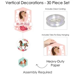 Big Dot Of Happiness Run Wild Horses - Pony Birthday Party DIY Dangler Backdrop - Hanging Vertical Decorations - 30 Pieces -Aurora Party Sales GUEST 4e3bffde 330b 4e68 820c 696712fb2458