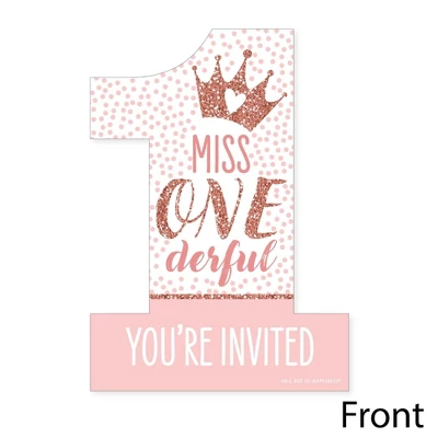 Big Dot Of Happiness 1st Birthday Little Miss Onederful - Shaped Fill-In Invites - First Birthday Party Invitation Cards With Envelopes - Set Of 12 2 Big Dot Of Happiness 1st Birthday Little Miss Onederful - Shaped Fill-In Invites - First Birthday Party Invitation Cards With Envelopes - Set Of 12 - Image 2
