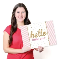 Big Dot Of Happiness Hello Little One - Pink And Gold - Party Table Decorations - Girl Baby Shower Placemats - Set Of 16 -Aurora Party Sales GUEST 4f1bbacf ed0c 49d7 b09a 64743f7b9fad