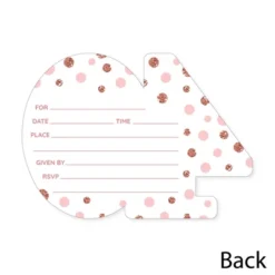 Big Dot Of Happiness 40th Pink Rose Gold Birthday - Shaped Fill-In Invitations - Happy Birthday Party Invitation Cards With Envelopes - Set Of 12 -Aurora Party Sales GUEST 4f57d2c5 39b9 4354 ab5c 77e11583ea3e