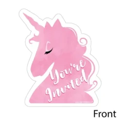 Big Dot Of Happiness Rainbow Unicorn - Shaped Fill-in Invites - Magical Unicorn Baby Shower Or Birthday Party Invite Cards With Envelopes - Set Of 12