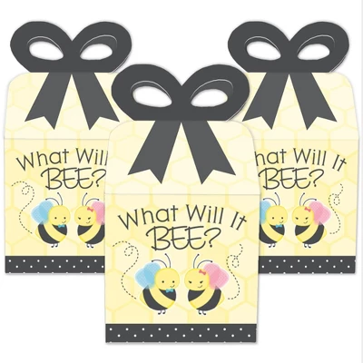 Big Dot Of Happiness What Will It BEE? - Square Favor Gift Boxes - Gender Reveal Party Bow Boxes - Set Of 12 1 Big Dot Of Happiness What Will It BEE? - Square Favor Gift Boxes - Gender Reveal Party Bow Boxes - Set Of 12
