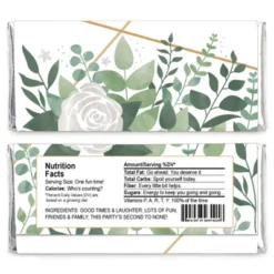 Big Dot Of Happiness Boho Botanical - Candy Bar Wrapper Greenery Party Favors - Set Of 24