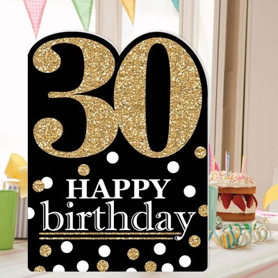Big Dot Of Happiness Adult 30th Birthday - Gold - Happy Birthday Giant Greeting Card - Big Shaped Jumborific Card 1 Big Dot Of Happiness Adult 30th Birthday - Gold - Happy Birthday Giant Greeting Card - Big Shaped Jumborific Card