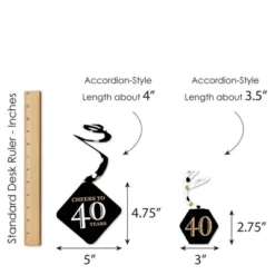 Big Dot Of Happiness Adult 40th Birthday - Gold - Birthday Party Hanging Decor - Party Decoration Swirls - Set Of 40 -Aurora Party Sales GUEST 503eb705 a54e 41cf 9999 b6a9b4171124