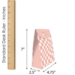 Big Dot Of Happiness Pink Checkered Party - Gift Favor Bags - Party Goodie Boxes - Set Of 12 -Aurora Party Sales GUEST 5067e6d3 eec5 4ee9 9764 959e00dad60d