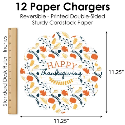 Big Dot Of Happiness Happy Thanksgiving - Fall Harvest Party Round Table Decorations - Paper Chargers - Place Setting For 12 5 Big Dot Of Happiness Happy Thanksgiving - Fall Harvest Party Round Table Decorations - Paper Chargers - Place Setting For 12 - Image 5
