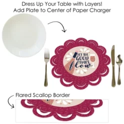 Big Dot Of Happiness But First, Wine - Wine Tasting Party Round Table Decorations - Paper Chargers - Place Setting For 12 -Aurora Party Sales GUEST 517b5259 199e 4eee 8067 fd221cd995f3