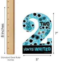 Big Dot Of Happiness Two Cool - Boy - Shaped Fill-In Invitations - Blue 2nd Birthday Party Invitation Cards With Envelopes - Set Of 12 -Aurora Party Sales GUEST 52198d51 2809 4f99 a8c4 bbb938409ef5
