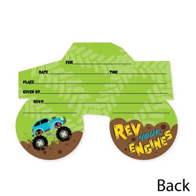Big Dot Of Happiness Smash And Crash - Monster Truck - Shaped Fill-In Invitations - Boy Birthday Party Invitation Cards With Envelopes - Set Of 12 3 Big Dot Of Happiness Smash And Crash - Monster Truck - Shaped Fill-In Invitations - Boy Birthday Party Invitation Cards With Envelopes - Set Of 12 - Image 3