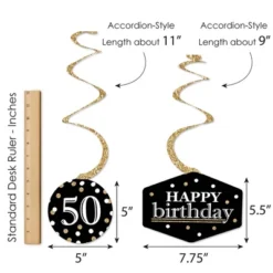 Big Dot Of Happiness Adult 50th Birthday - Gold - Birthday Party Hanging Decor - Party Decoration Swirls - Set Of 40 -Aurora Party Sales GUEST 52f28ce1 2d2e 4618 b404 5789105763a5
