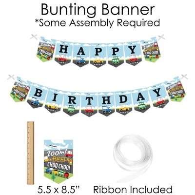 Big Dot Of Happiness Cars, Trains, And Airplanes - Banner And Photo Booth Decorations - Transportation Birthday Party Supplies Kit - Doterrific Bundle 3 Big Dot Of Happiness Cars, Trains, And Airplanes - Banner And Photo Booth Decorations - Transportation Birthday Party Supplies Kit - Doterrific Bundle - Image 3