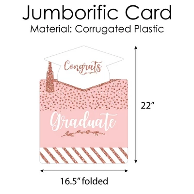 Big Dot Of Happiness Rose Gold Grad - Graduation Congratulations Giant Greeting Card - Big Shaped Jumborific Card 3 Big Dot Of Happiness Rose Gold Grad - Graduation Congratulations Giant Greeting Card - Big Shaped Jumborific Card - Image 3