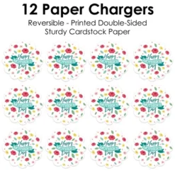 Big Dot Of Happiness Colorful Floral Happy Mother's Day - We Love Mom Party Round Table Decorations - Paper Chargers - Place Setting For 12 -Aurora Party Sales GUEST 53716d65 b365 4e40 ab7f 0653bd4fc51d