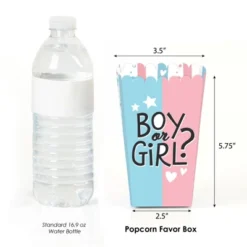 Big Dot Of Happiness Baby Gender Reveal - Team Boy Or Girl Party Favor Popcorn Treat Boxes - Set Of 12