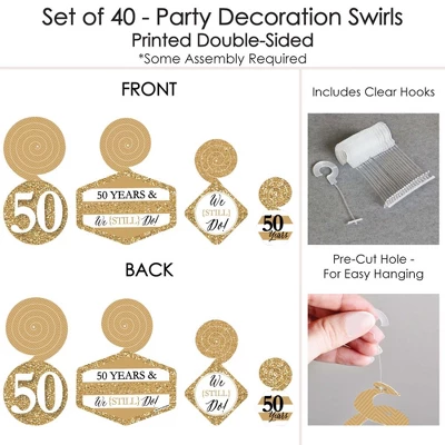 Big Dot Of Happiness We Still Do - 50th Wedding Anniversary - Anniversary Party Hanging Decor - Party Decoration Swirls - Set Of 40 4 Big Dot Of Happiness We Still Do - 50th Wedding Anniversary - Anniversary Party Hanging Decor - Party Decoration Swirls - Set Of 40 - Image 4