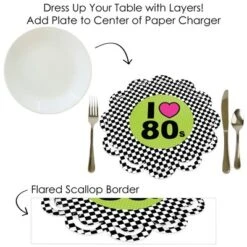 Big Dot Of Happiness 80’s Retro - Totally 1980s Party Round Table Decorations - Paper Chargers - Place Setting For 12 -Aurora Party Sales GUEST 54003ea8 f831 40f8 b5ff 2716ede21754
