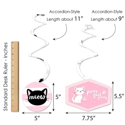 Big Dot Of Happiness Purr-fect Kitty Cat - Kitten Meow Baby Shower Or Birthday Party Hanging Decor - Party Decoration Swirls - Set Of 40 5 Big Dot Of Happiness Purr-fect Kitty Cat - Kitten Meow Baby Shower Or Birthday Party Hanging Decor - Party Decoration Swirls - Set Of 40 - Image 5