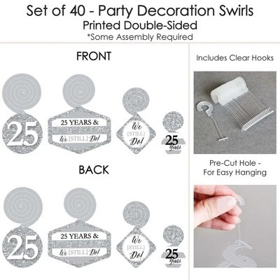 Big Dot Of Happiness We Still Do - 25th Wedding Anniversary - Anniversary Party Hanging Decor - Party Decoration Swirls - Set Of 40 4 Big Dot Of Happiness We Still Do - 25th Wedding Anniversary - Anniversary Party Hanging Decor - Party Decoration Swirls - Set Of 40 - Image 4