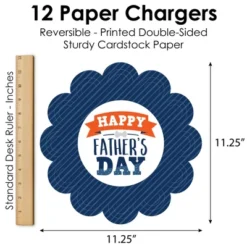 Big Dot Of Happiness Happy Father's Day - We Love Dad Party Round Table Decorations - Paper Chargers - Place Setting For 12 -Aurora Party Sales GUEST 5633cab3 96e4 4a22 9990 78be19636894