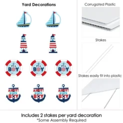 Big Dot Of Happiness Ahoy It's A Boy - Anchor, Lighthouse, Sailboat, Buoy Lawn Decorations - Outdoor Nautical Baby Shower Yard Decorations - 10 Piece -Aurora Party Sales GUEST 5634d87c f9a0 4c30 b343 e392a6cd5ea9