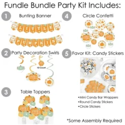 Big Dot Of Happiness Little Pumpkin - Fall Birthday Party Or Baby Shower Supplies - Banner Decoration Kit - Fundle Bundle