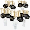 Big Dot Of Happiness Adult 100th Birthday - Gold - Birthday Party Centerpiece Sticks - Table Toppers - Set Of 15
