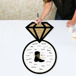 Big Dot Of Happiness Nash Bash - Ring Guest Book Sign - Nashville Bachelorette Party Guestbook Alternative - Signature Mat