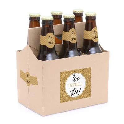 Big Dot Of Happiness We Still Do - 50th Wedding Anniversary Decorations For Women And Men - 6 Beer Bottle Label Stickers And 1 Carrier 1 Big Dot Of Happiness We Still Do - 50th Wedding Anniversary Decorations For Women And Men - 6 Beer Bottle Label Stickers And 1 Carrier
