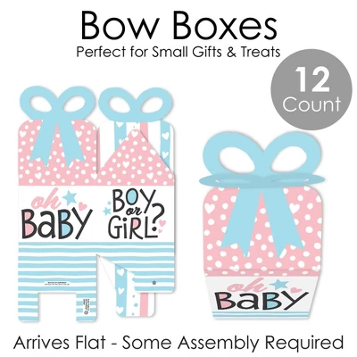 Big Dot Of Happiness Baby Gender Reveal - Square Favor Gift Boxes - Team Boy Or Girl Party Bow Boxes - Set Of 12 4 Big Dot Of Happiness Baby Gender Reveal - Square Favor Gift Boxes - Team Boy Or Girl Party Bow Boxes - Set Of 12 - Image 4