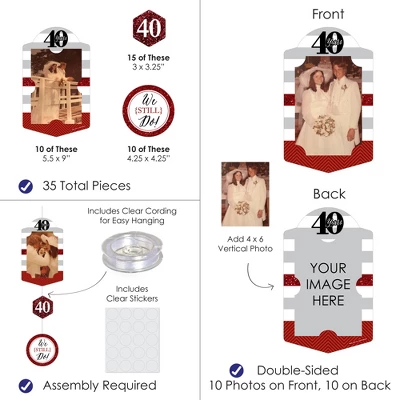 Big Dot Of Happiness We Still Do - 40th Wedding Anniversary - Anniversary Party Vertical Photo Garland 35 Pieces 2 Big Dot Of Happiness We Still Do - 40th Wedding Anniversary - Anniversary Party Vertical Photo Garland 35 Pieces - Image 2