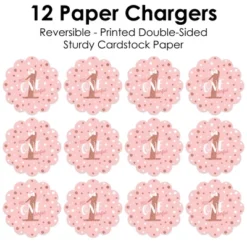 Big Dot Of Happiness 1st Birthday Little Miss Onederful - Girl First Birthday Party Round Table Decorations - Paper Chargers - Place Setting For 12 -Aurora Party Sales GUEST 57887e09 6d22 4214 8a91 3d7020df65c1