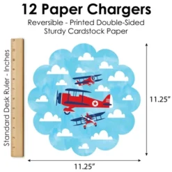 Big Dot Of Happiness Taking Flight - Airplane Vintage Plane Baby Shower Or Birthday Party Round Table Decorations Paper Chargers Place Setting For 12 -Aurora Party Sales GUEST 57db355f 6e9d 40ec 88dc 2e14e3d441bc