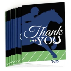 Big Dot Of Happiness Kentucky Horse Derby - Horse Race Party Thank You Cards (8 Count)