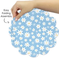 Big Dot Of Happiness Blue Daisy Flowers - Floral Party Round Table Decorations - Paper Chargers - Place Setting For 12 -Aurora Party Sales GUEST 58dc3e74 7b8d 4da7 a17c c1559703321d