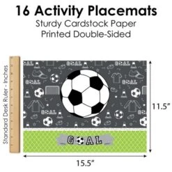 Big Dot Of Happiness Goaaal - Soccer - Paper Birthday Party Coloring Sheets - Activity Placemats - Set Of 16 -Aurora Party Sales GUEST 58ea1e62 0863 4cce a2b3 68adab6598ba