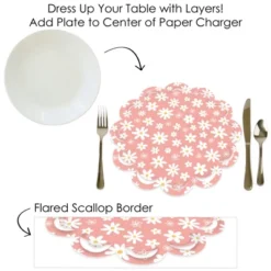 Big Dot Of Happiness Pink Daisy Flowers - Floral Party Round Table Decorations - Paper Chargers - Place Setting For 12 -Aurora Party Sales GUEST 5957d732 0e80 4887 b716 3fef4cd4449f