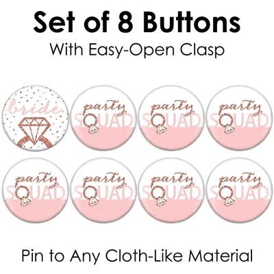 Big Dot Of Happiness Bride Squad - 3 Inch Rose Gold Bridal Shower Or Bachelorette Party Badge - Pinback Buttons - Set Of 8 4 Big Dot Of Happiness Bride Squad - 3 Inch Rose Gold Bridal Shower Or Bachelorette Party Badge - Pinback Buttons - Set Of 8 - Image 4