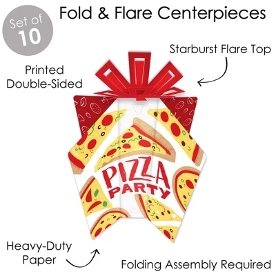 Big Dot Of Happiness Pizza Party Time - Table Decorations - Baby Shower Or Birthday Party Fold And Flare Centerpieces - 10 Count 2 Big Dot Of Happiness Pizza Party Time - Table Decorations - Baby Shower Or Birthday Party Fold And Flare Centerpieces - 10 Count - Image 2