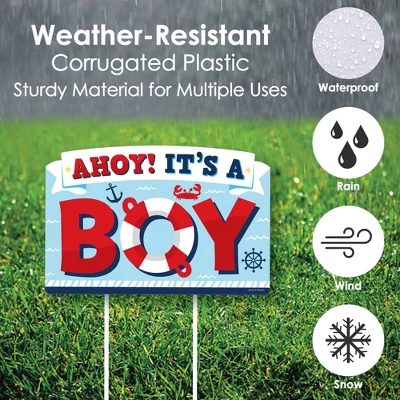 Big Dot Of Happiness Ahoy It's A Boy - Nautical Baby Shower Yard Sign Lawn Decorations - Ahoy It's A Boy Party Yardy Sign 3 Big Dot Of Happiness Ahoy It's A Boy - Nautical Baby Shower Yard Sign Lawn Decorations - Ahoy It's A Boy Party Yardy Sign - Image 3