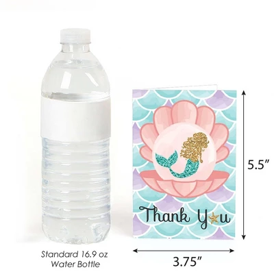 Big Dot Of Happiness Let's Be Mermaids - Baby Shower Or Birthday Party Thank You Cards (8 Count) 2 Big Dot Of Happiness Let's Be Mermaids - Baby Shower Or Birthday Party Thank You Cards (8 Count) - Image 2