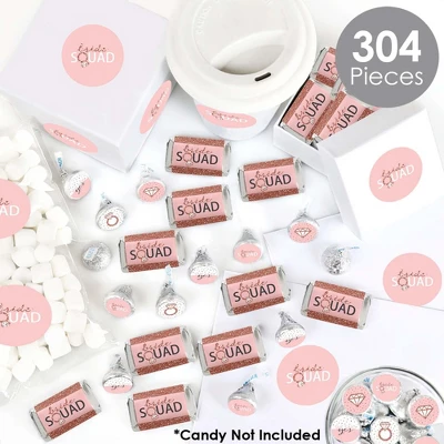 Big Dot Of Happiness Bride Squad - Rose Gold Bridal Shower Or Bachelorette Party Candy Favor Sticker Kit - 304 Pieces 1 Big Dot Of Happiness Bride Squad - Rose Gold Bridal Shower Or Bachelorette Party Candy Favor Sticker Kit - 304 Pieces