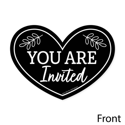 Big Dot Of Happiness Mr. And Mrs. - Shaped Fill-In Invitations - Black And White Wedding Or Bridal Shower Invitation Cards With Envelopes - Set Of 12 2 Big Dot Of Happiness Mr. And Mrs. - Shaped Fill-In Invitations - Black And White Wedding Or Bridal Shower Invitation Cards With Envelopes - Set Of 12 - Image 2