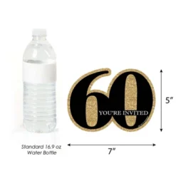 Big Dot Of Happiness Adult 60th Birthday - Gold - Shaped Fill-In Invitations - Birthday Party Invitation Cards With Envelopes - Set Of 12 -Aurora Party Sales GUEST 5ba8e889 1ab1 4d7f bfad ba3892265adf