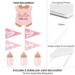 Big Dot Of Happiness Hello Little One - Pink And Gold - Yard Sign & Outdoor Lawn Decorations - Girl Baby Shower Yard Signs - Set Of 8 -Aurora Party Sales GUEST 5beba88f 2c63 4974 9101 41a79f06cdbb