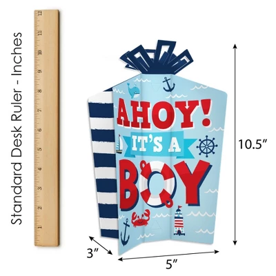 Big Dot Of Happiness Ahoy It's A Boy - Table Decorations - Nautical Baby Shower Fold And Flare Centerpieces - 10 Count 5 Big Dot Of Happiness Ahoy It's A Boy - Table Decorations - Nautical Baby Shower Fold And Flare Centerpieces - 10 Count - Image 5