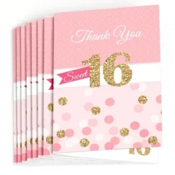 Big Dot Of Happiness Sweet 16 - Birthday Party Thank You Cards (8 Count)