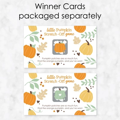 Big Dot Of Happiness Little Pumpkin - Fall Birthday Party Or Baby Shower Game Scratch Off Cards - 22 Count 2 Big Dot Of Happiness Little Pumpkin - Fall Birthday Party Or Baby Shower Game Scratch Off Cards - 22 Count - Image 2